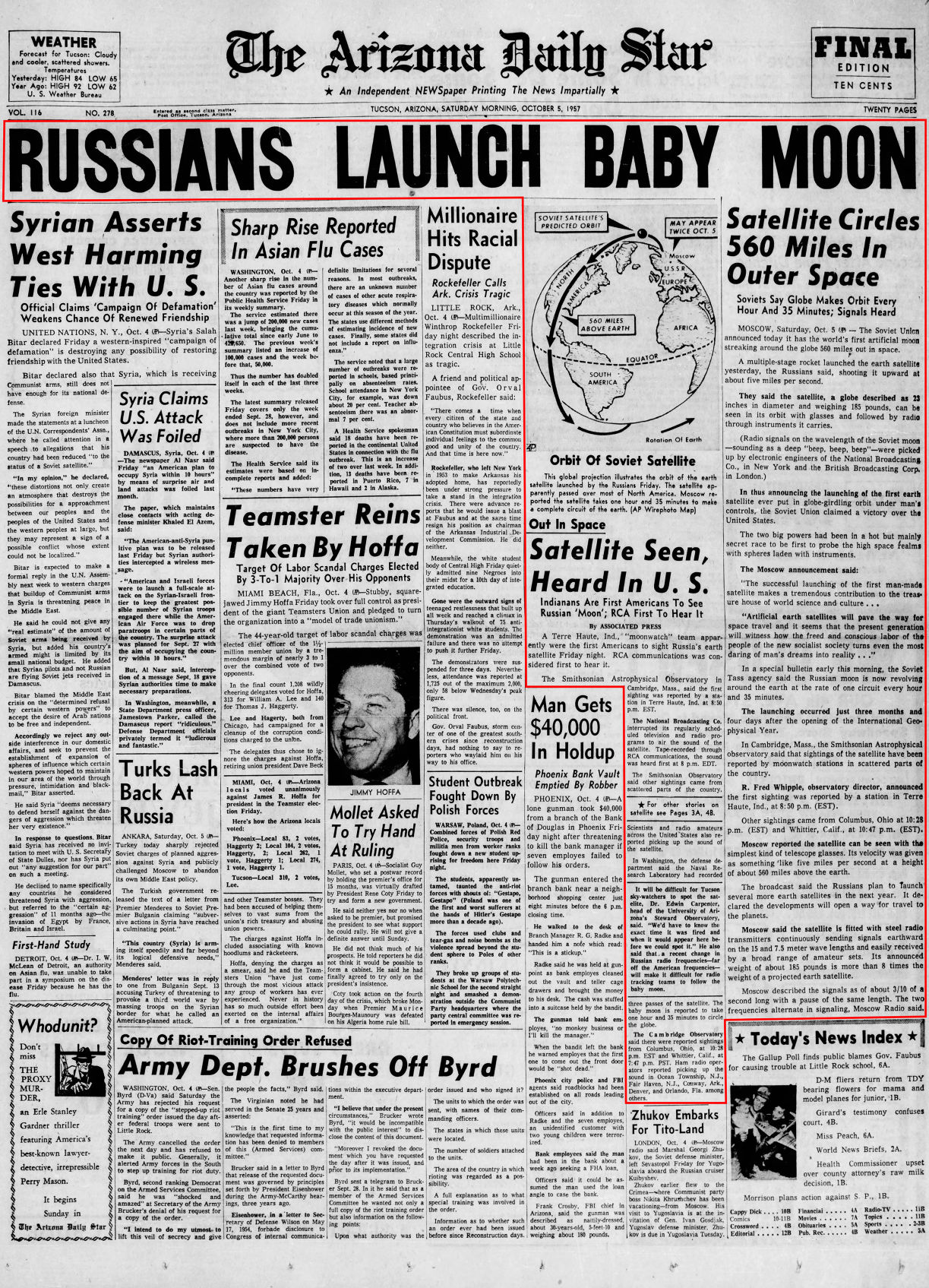 Oct. 5, 1957: Sputnik launched